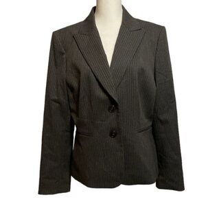ANTONIO MELANI Black with Charcoal Pinstripe Women’s Blazer